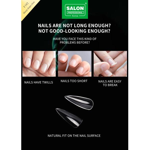 500PCS Long Soft Gel Almond on Nail 12 Sizes Sharp Shape Acrylic Nail Tips for Nail Extensions