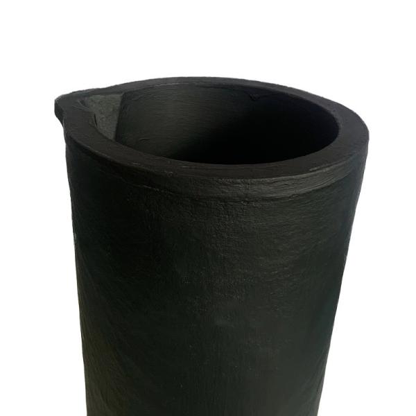 Non Ferrous Metal Melting Crucible , Cylindrical Graphite Crucible For Gold Melting