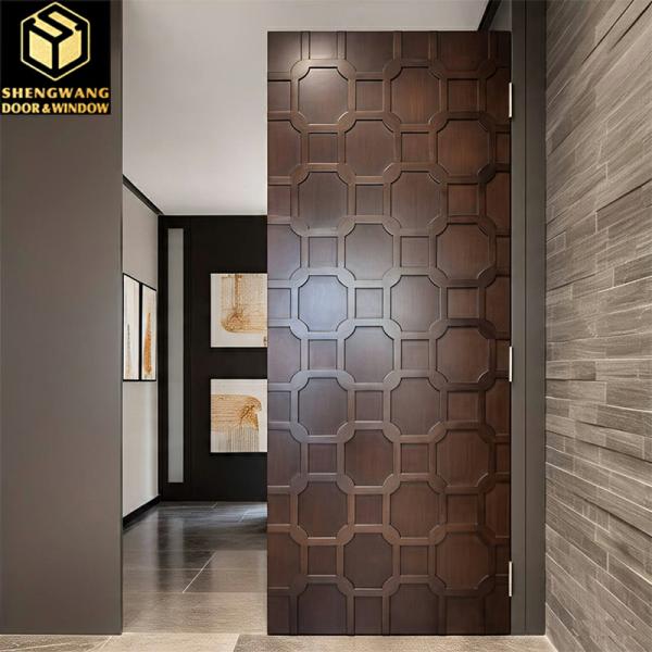 Black Varnished Finish Aluminum Courtyard Gates Exterior House Modern Revolution Door