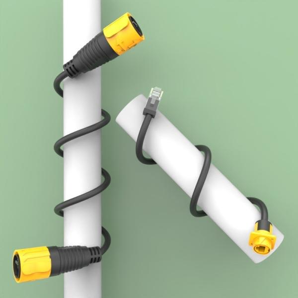 LED信号保護 IP67 防水 RJ45 コンネクタソケット ネットワーク・クリスタル機器