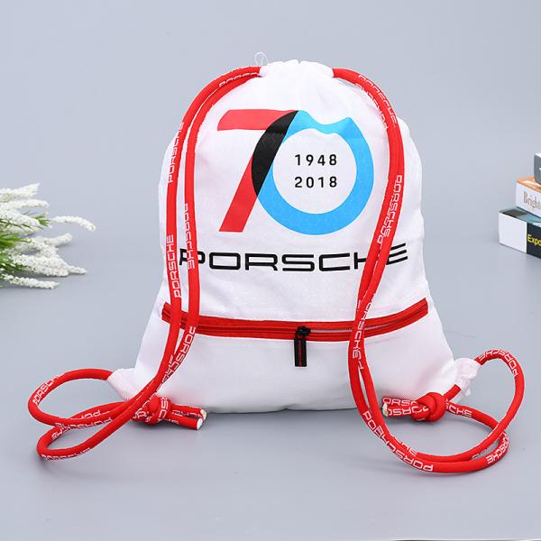 Fashion Style Custom Recycled Polyester Drawstring Gym Bag for Sports and Fitness