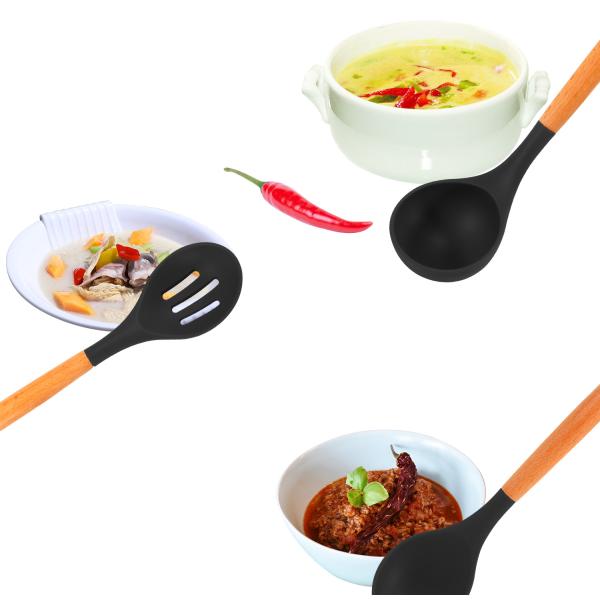 Restaurant Kitchen Accessories 11-Piece Non-Stick Utensil Set with Silicone Spatula