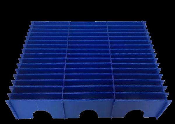 Blue Corrugated Plastic Compartments For Spare Parts Turn Over