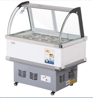 8 Barrel Commercial Ice Cream Freezer Dipping Cabinet 12 Tray Tempered Glass