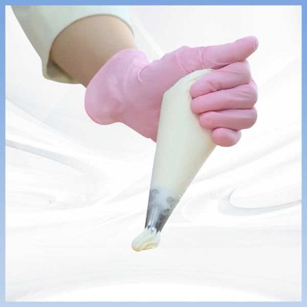 Hygienic Polyvinyl Chloride Pink Disposable Gloves Food Safe CE FDA