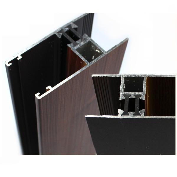 Industrial Wood Finish Aluminium Profiles For Polycarbonate Sheet OEM / ODM