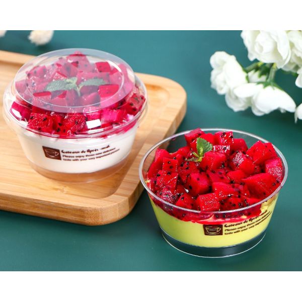Small Plastic PP Disposable Mango jelly dessert cups For Pudding Ice Cream