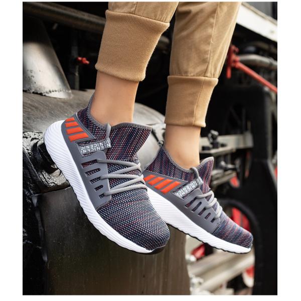 Breathable Flying Knit Work Shoes Comfortable Safety Shoes Kevlar Midsole Steel Toe EVA Sole