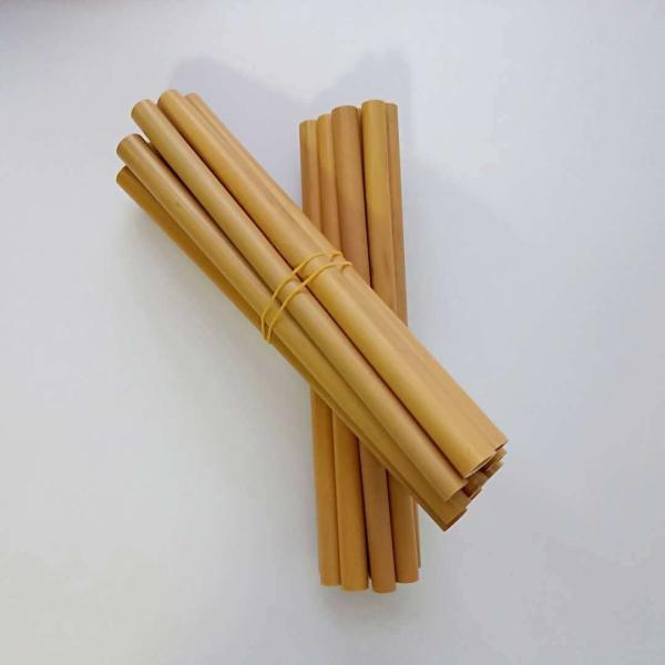 Custom Natural Biodegradable Bamboo Straws 20cm Reusable Straight Straws With Brush