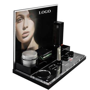 Recyclable Black Cosmetic Acrylic Display Rack Retail Store Tier
