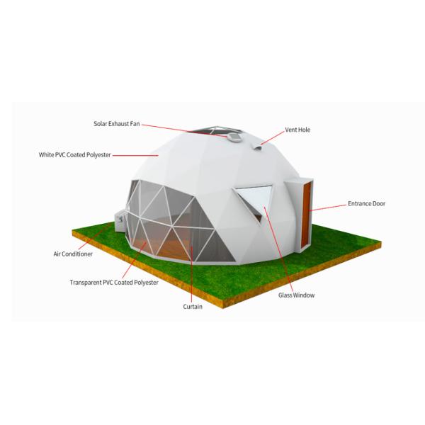 50м Диаметр на открытом воздухе Торговая палатка Большой купол Палатка Дом ПВХ Ткань Геодезический купол Палатка