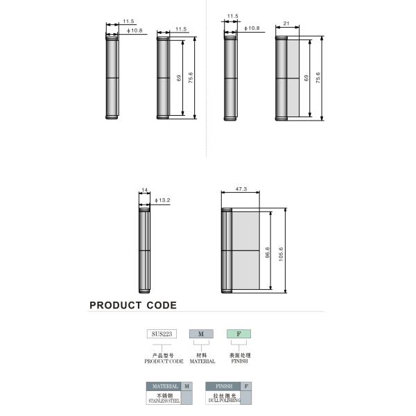 Замок шкафа из нержавеющей стали с защелкой Скрытый дверной шарнир Панельный замок