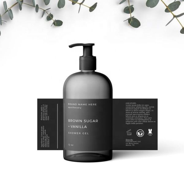 Factory Price Custom Waterproof Pump Restroom Hand Liquid Dish Soap Plastic Bottle Label Body Shower Bottle Label Sticker