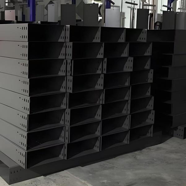 High Corrosion Resistance Slotted Wall Mounted Cable Tray Steel Material Cable Tray Trough