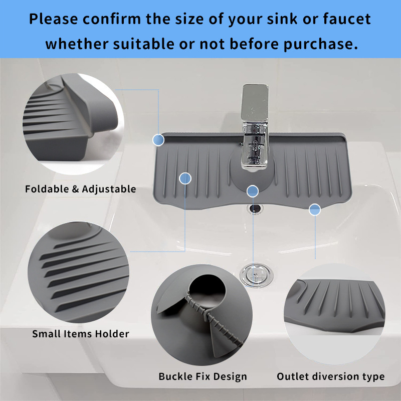 Silicone Faucet Pad Splash Guard Pad | Water Catcher Mat for Kitchen Sink Wholesale Factory
