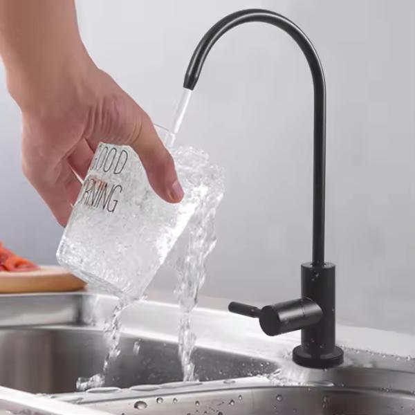 Single Handle Kitchen Sink Faucet Brushed Gold Drinking Faucet Water Filter for 2024