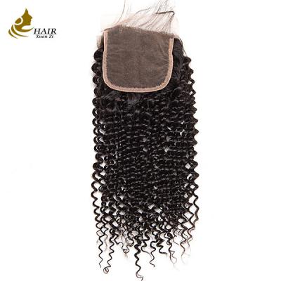 Fechamento de cabelo humano 4x4 brasileiro fechamento de cabelo humano suíço fechamento curly kinky