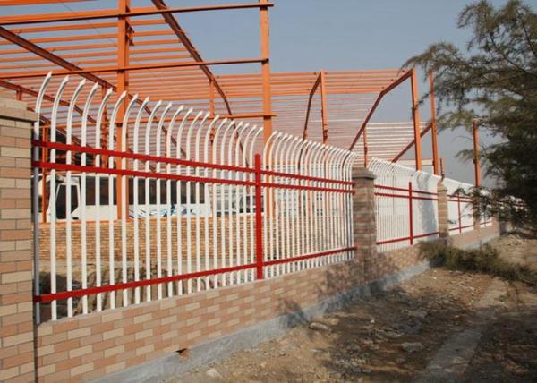 Powder Coated Wall Boundary Line Fencing Double Beam With 80*80mm Square Pipe