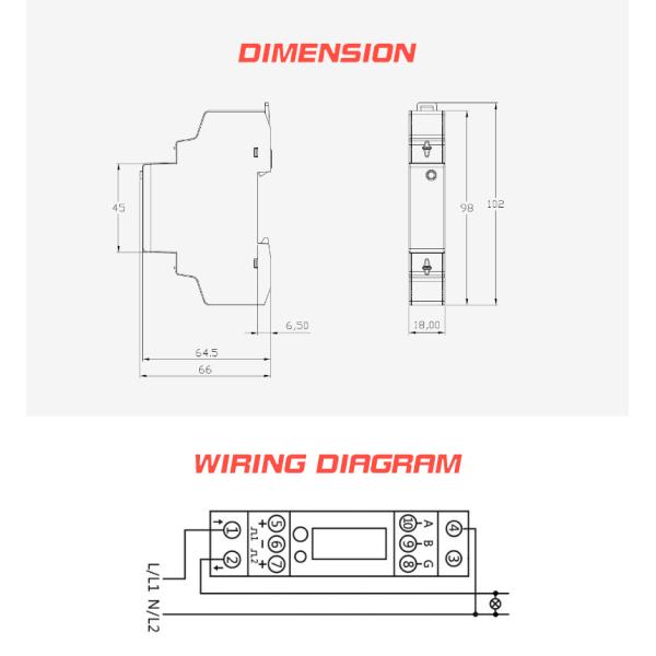 High Precision Single-Phase Two-Wire Digital Electric Meter with 230V 5 45 A Capacity
