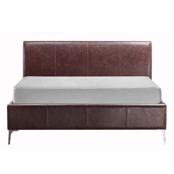 Breathable Queen Leather Upholstered Bed Multiscene Wear Resistant
