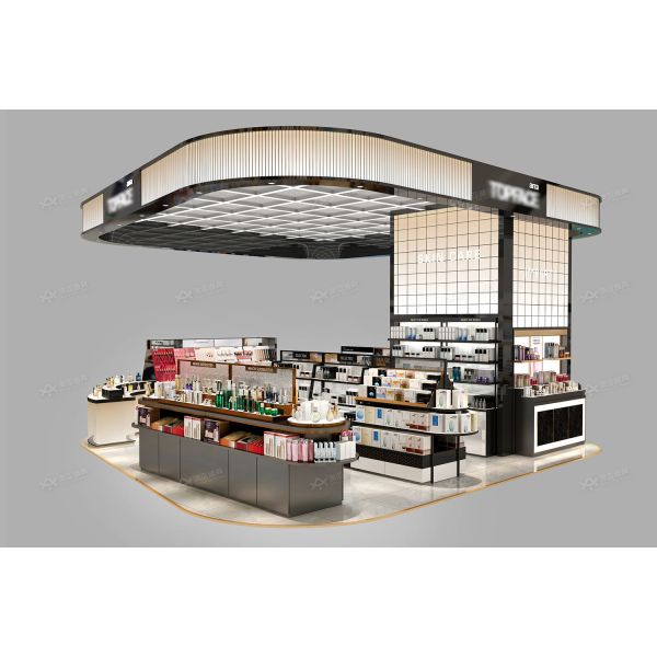 BKC020 Luxury Makeup Booth Design Cosmetic Kiosk Mall Display for Beauty Store Interior Design
