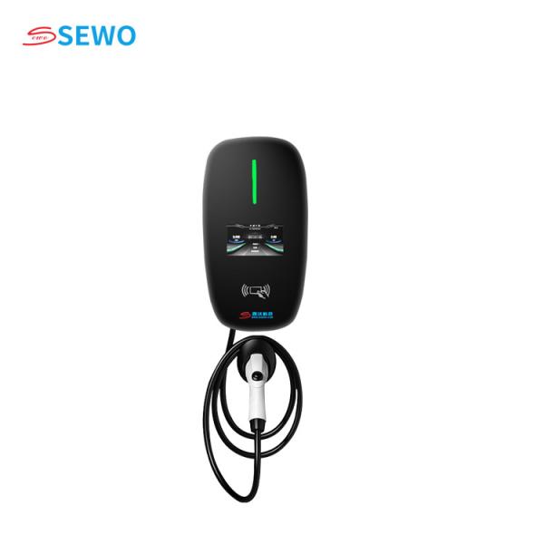 Electrical Plug Black Commercial EV Charging Station Electric Car Charging Cable Faster Charging