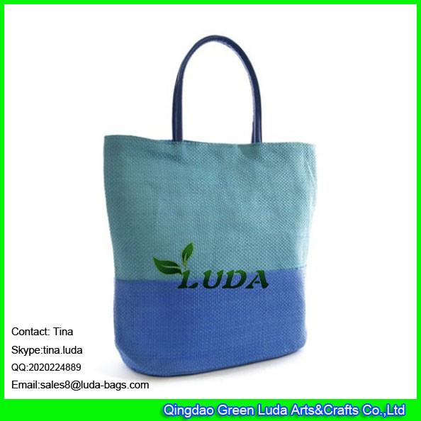 LUDA 2015 new product straw mat nice look fabric straw handbag