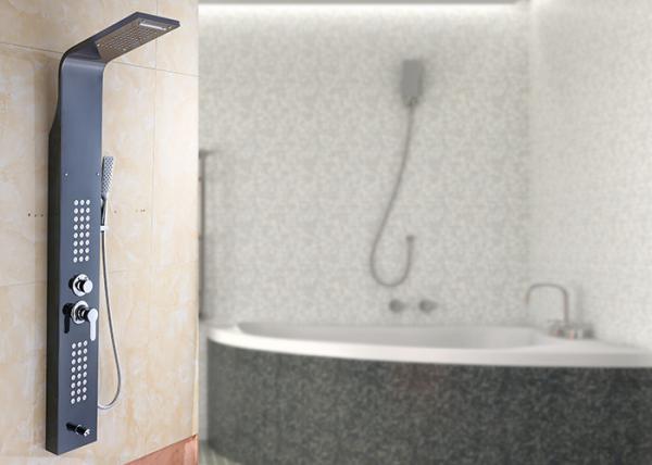 Waterproof Fashion Shower Panel System Black Painting ROVATE Long Service Life