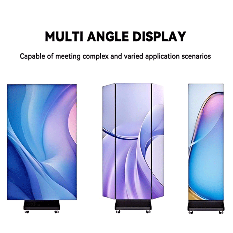 P1.53 Trifold LED Poster Screen Double Sided 700CD Brightness For Trade Shows