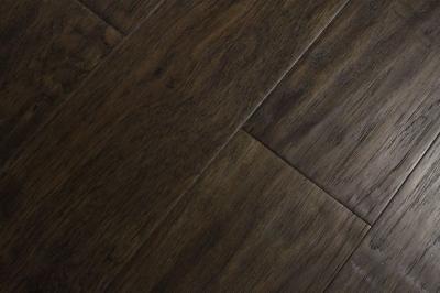 Hickory engineered hardwood flooring with handscraped & brushed texture