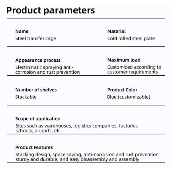 1000L/H Wire Mesh Steel Storage Cage Galvanized Stackable Pallet Cages