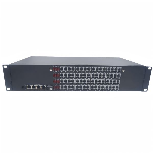 16/24/48/64 Channel Telephone 4 Port Gigabit Ethernet Fiber Optic Extender