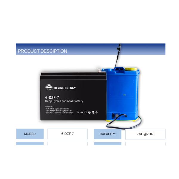 Oxygen Pump Lead Acid Battery 6-Dzf-7 E-Spraying For EPS And UPS Battery Backup