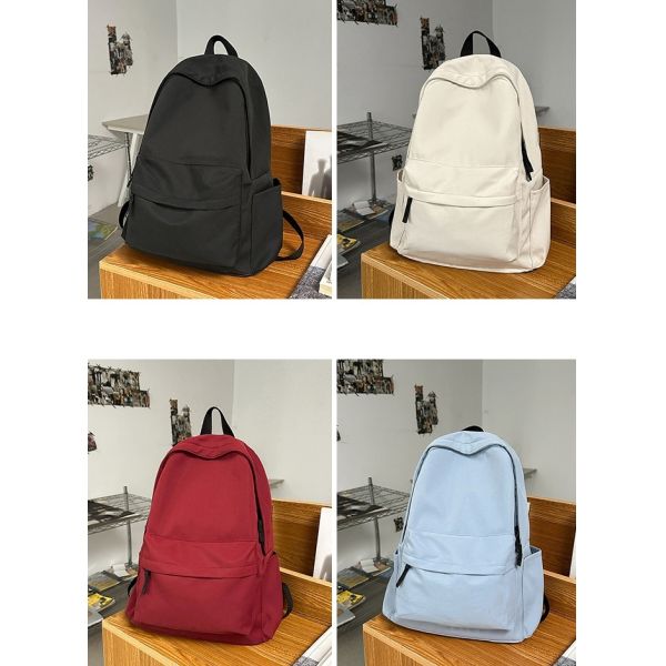 Colefa Japanese Style Unprinted Backpack for Male Female Large Capacity Solid Color Middle High School College Student Backpack