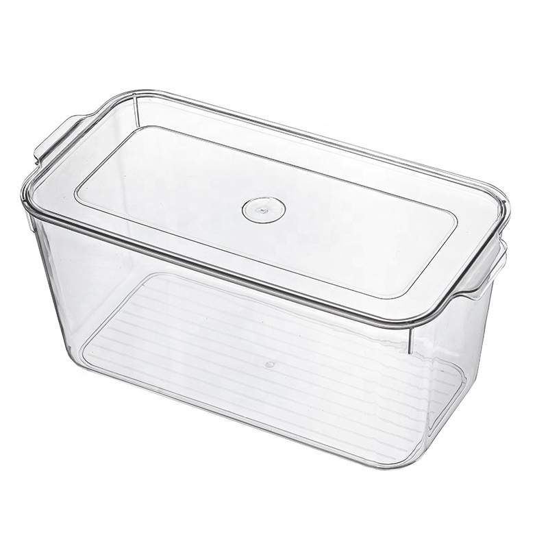 Transparent PET Refrigerator Organizer Bins Stackable Freezer Food Storage Container Home Food Storage Box