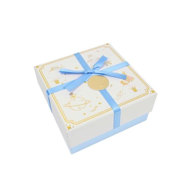 Impresión de revestimiento UV Manejo personalizado Eco amigable Reutilizable Papel azul caja de regalo de joyas