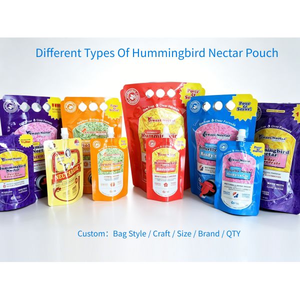 1.5L Ready-to-Use Hummingbird Nectar Pouch with Tap & Handle - Leak-Proof Stand-Up Bag for Bird Feeders