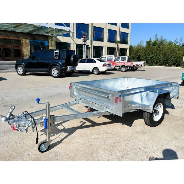 Remorques à boîte à essieu simple 6x4 Argenté, remorque basculante 750 kg PTAC