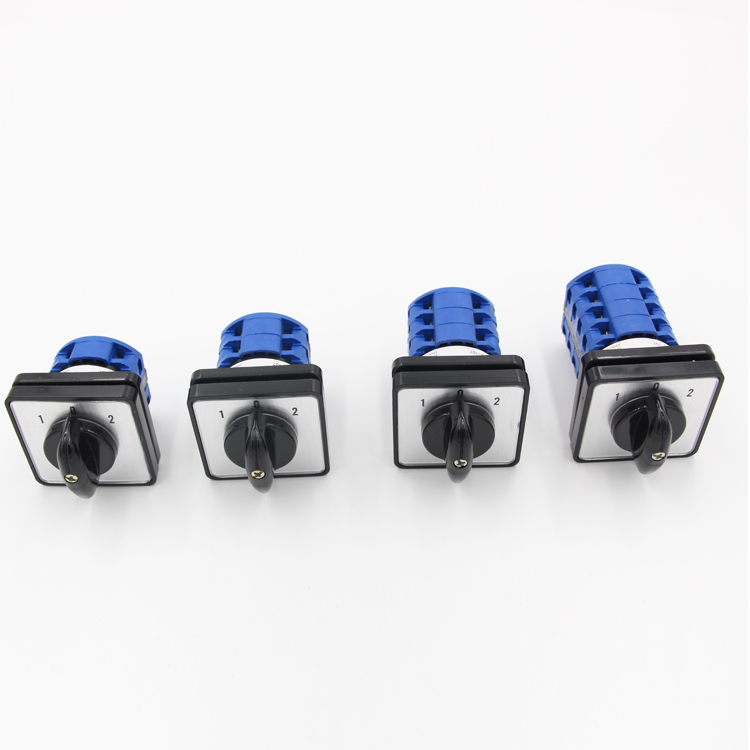 20A 3-Step 2-Pole 1-0-2 Changeover Rotary Cam Switch with 4 Terminals Silver Contact for Change over Applications