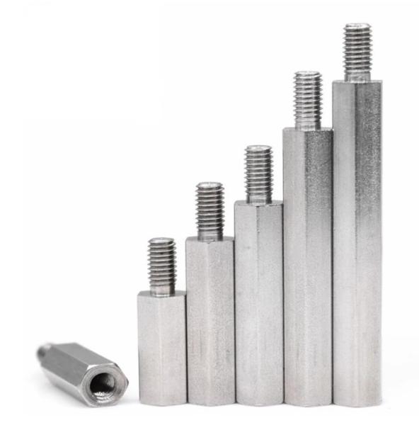 A linha de aço inoxidável encanta o homem do parafuso masculino do suporte isolador e o suporte isolador fêmea