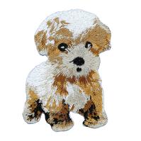 Le dos brodé fait sur commande mignon raccorde le support adhésif de matériel de tissu de chien