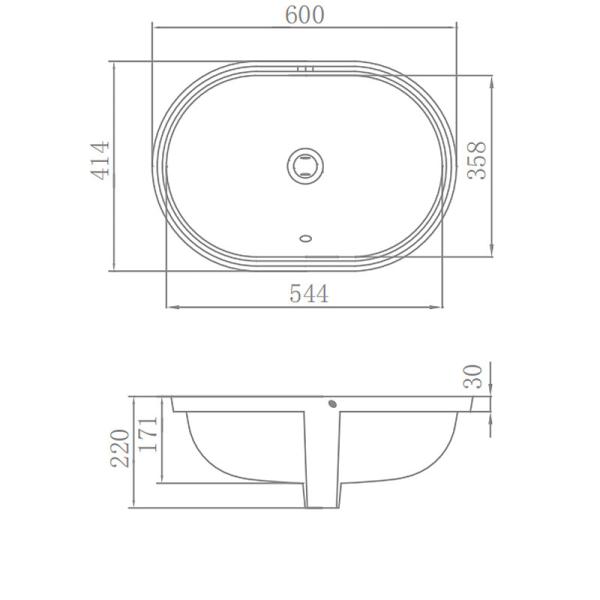 UPC debajo del lavabo contrario, lavabos de mano ovales esmaltados cerámica del lavado