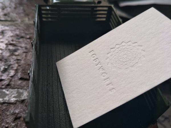 High Class Letterpress Foil Business Cards 0.7mm Thickness Full Colored Printed