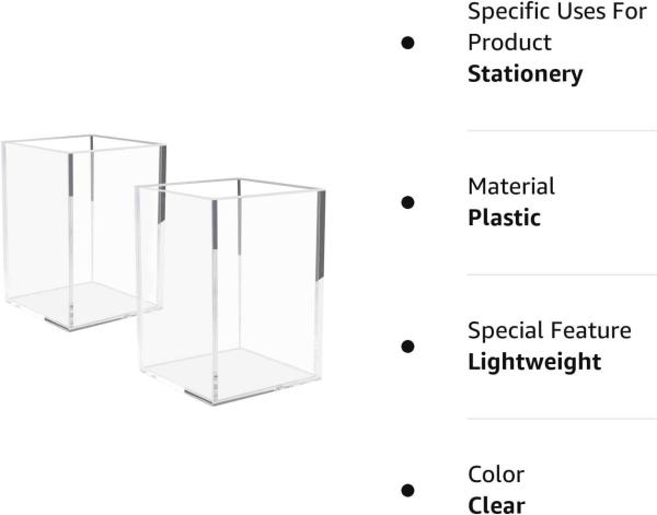 Acrylic Box, C;Ear Box Pen Holder Medical Pack,Clear Desktop Pencil Cup Stationery Organizer For Office Desk Accessory