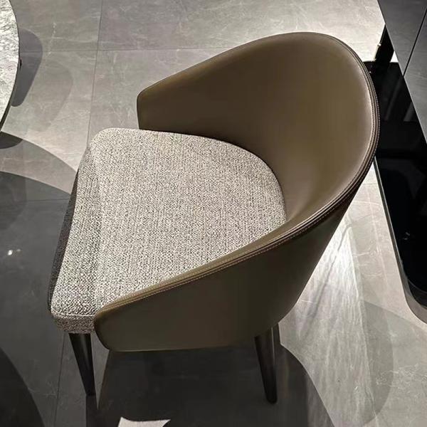 Flex Low Back Fabric Dining Room Chairs Upholstered Steel Base