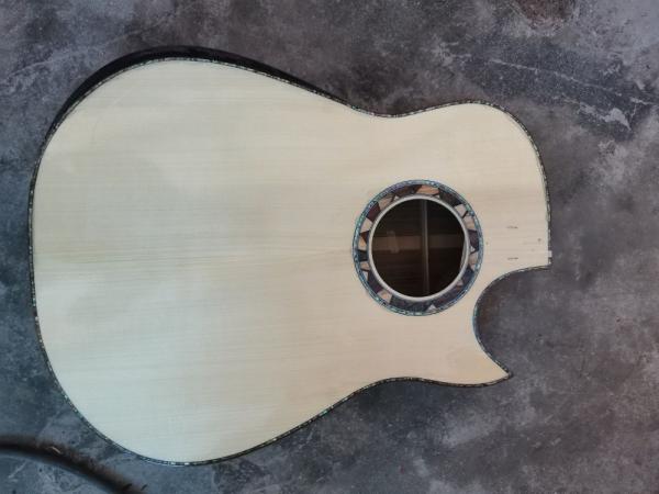 Factory Cutaway 41 Inch KOA Wood Acoustic Electric Guitar Ebony Fingerboard Abalone Inlays D Style KOA Guitar