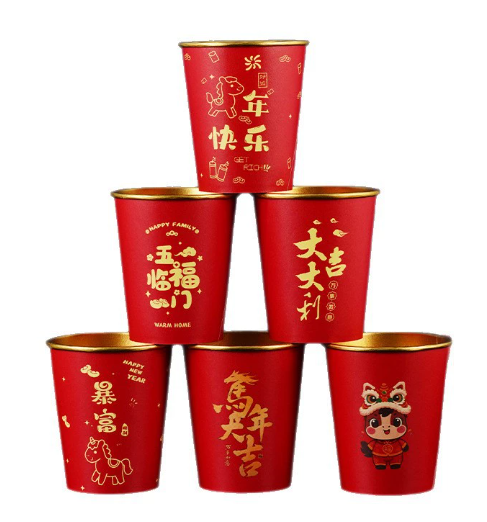 Red Gold Aluminum Foil Cup Thickened High Temperature Resistant Food Grade Wood Pulp