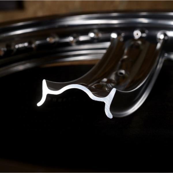 Polished Akront Style Valanced Alloy Motorcycle Rims 18 19 21 with Polished Finish