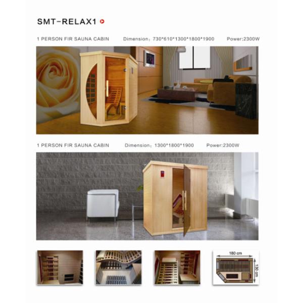 Solid Wooden Indoor Dry Corner Infrared Sauna Room CE Certificate 1 Person