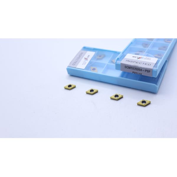 Insert de tournage de cermet indexable, insert de tournage interne revêtu de PVD, déchiffreur de finition DCMT070204, couleur dorée